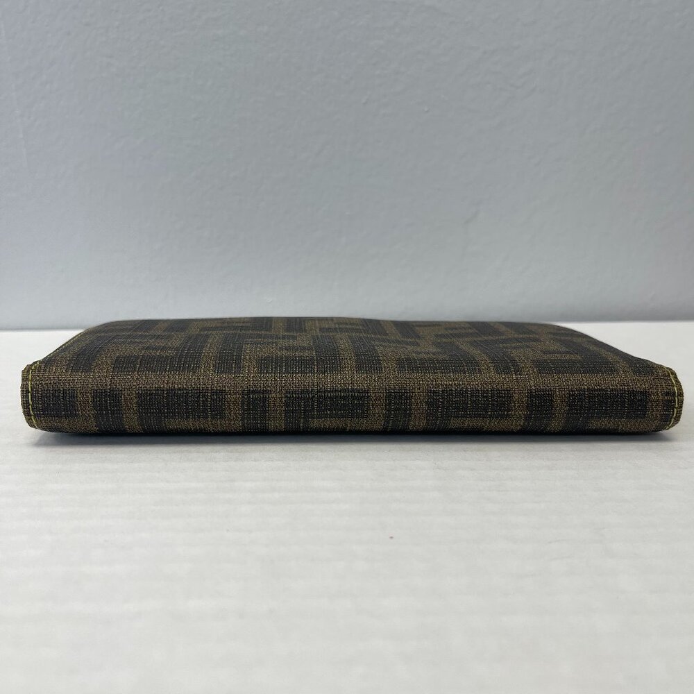 Fendi Tobacco/Yellow Zucca Coated Canvas & Leather Long Wallet - Preowned - Picture 9 of 15